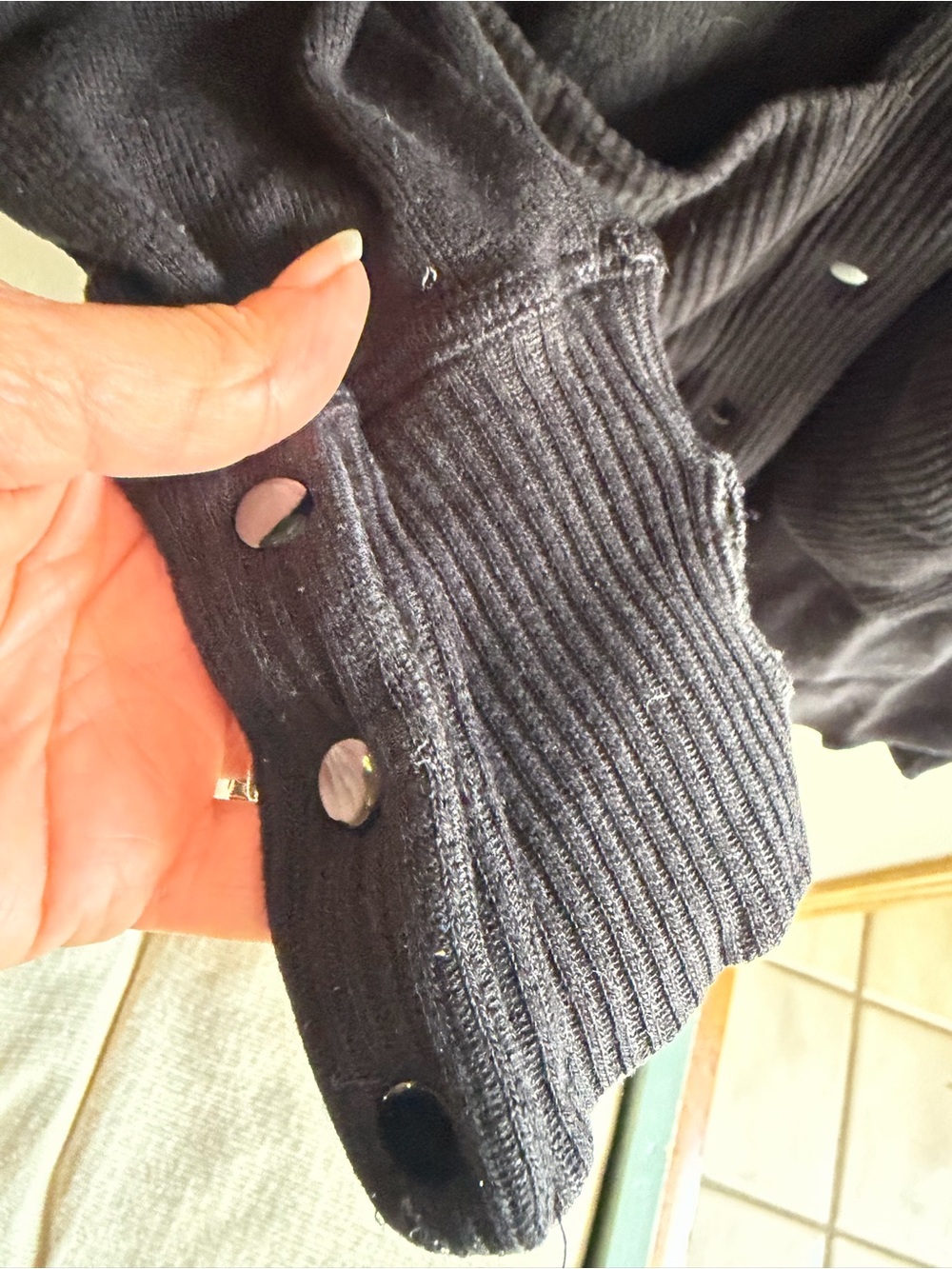 FEEL THE PIECE Black Ribbed Longline Cardigan - Picture 4 of 6